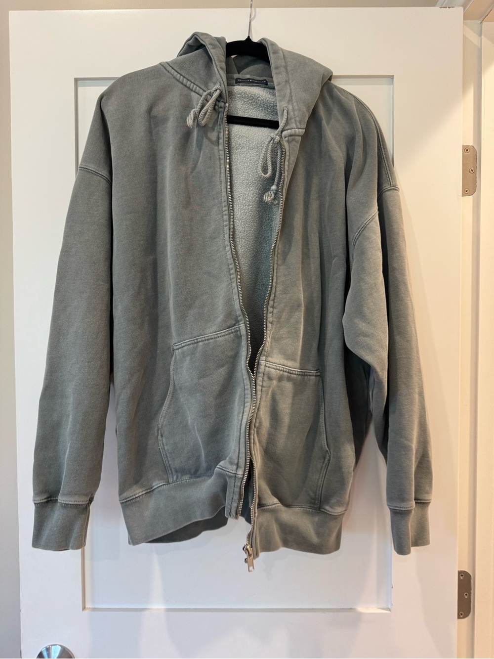 Brandy Melville Zip-Up Hoodie Slate Gray